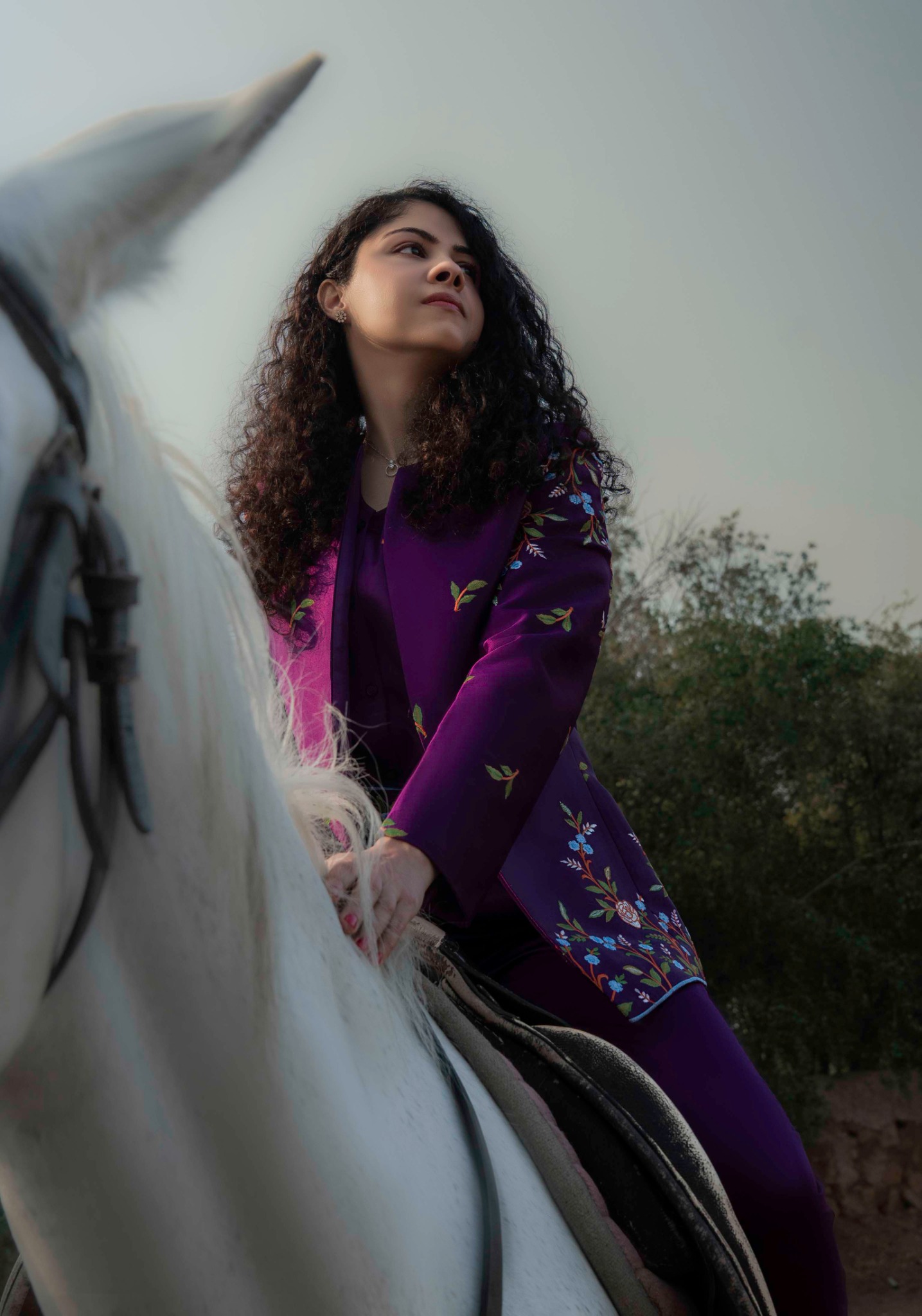 Baani embroidered purple suit campaign