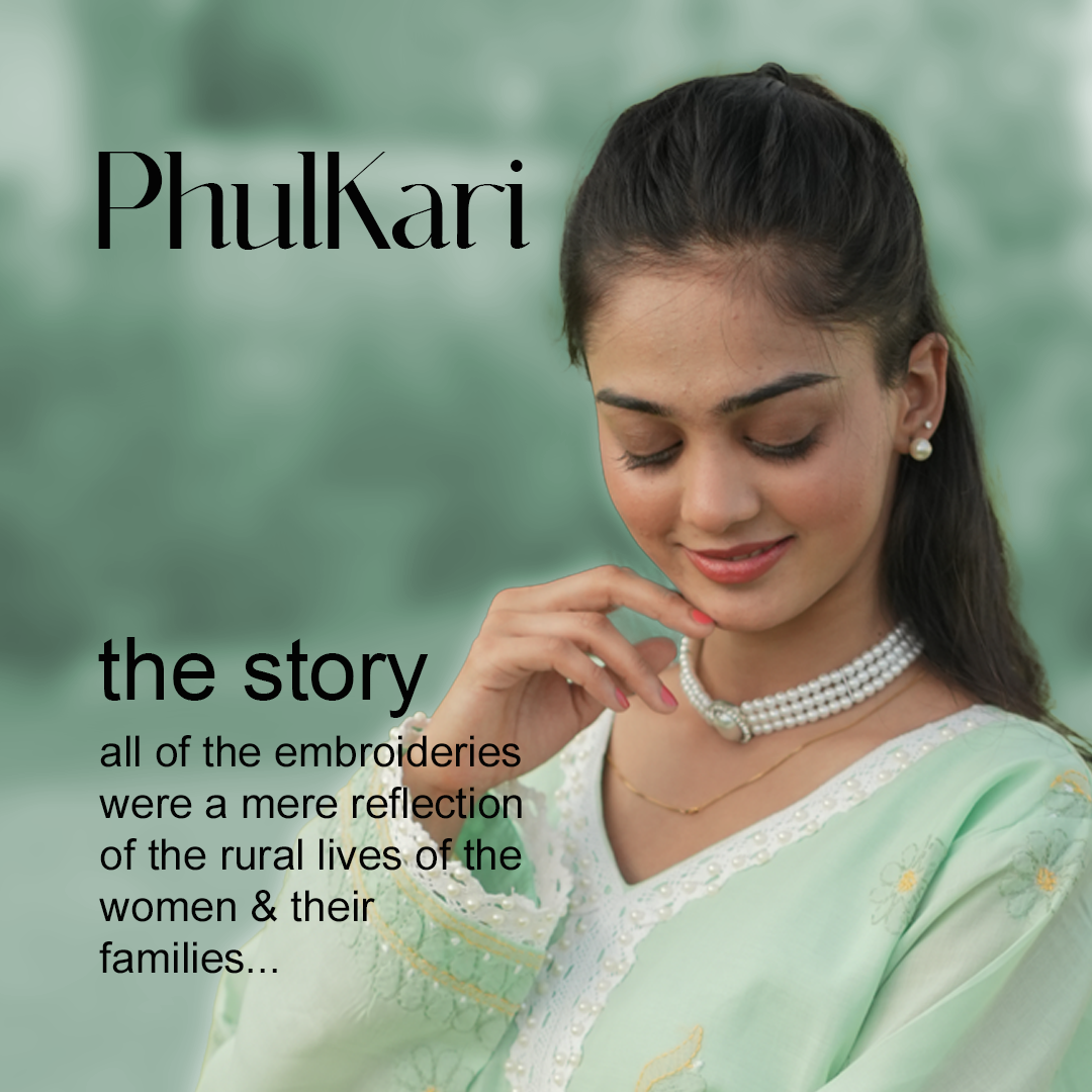Phulkari story graphic in green