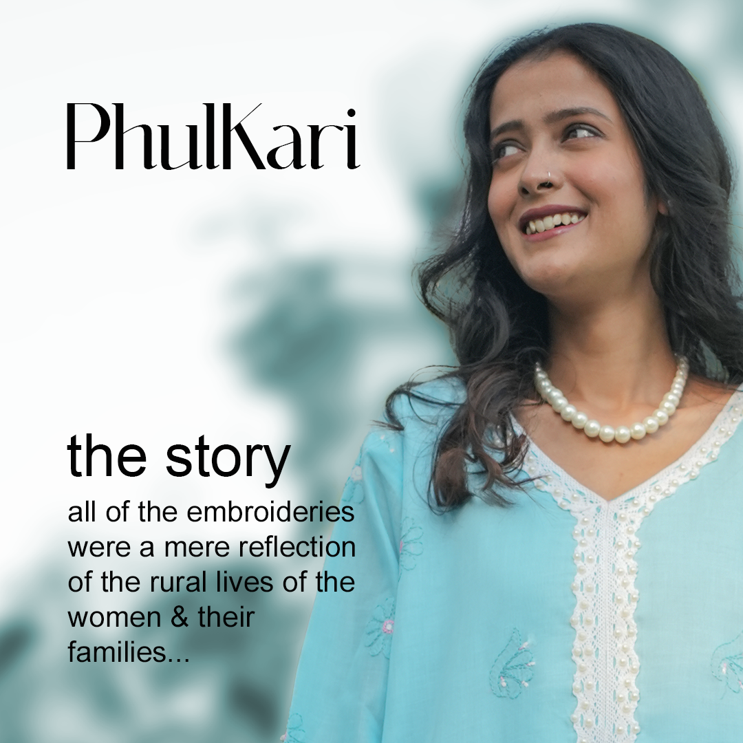 Phulkari story graphic in blue