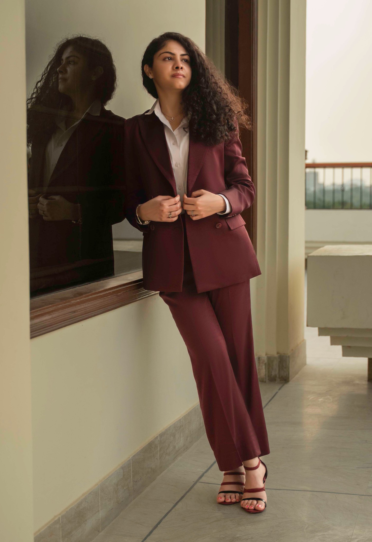 Baani maroon businesswear campaign