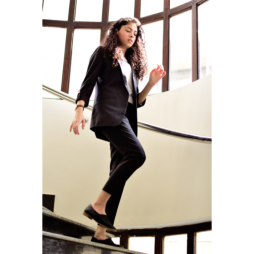 Baani black businesswear styling