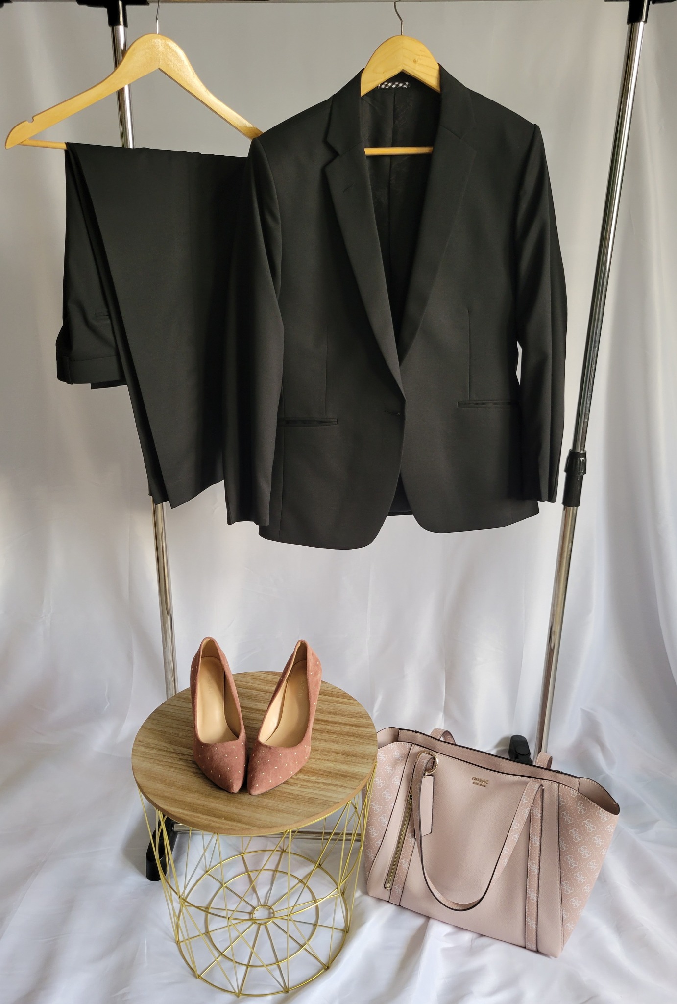 Customized black business suit