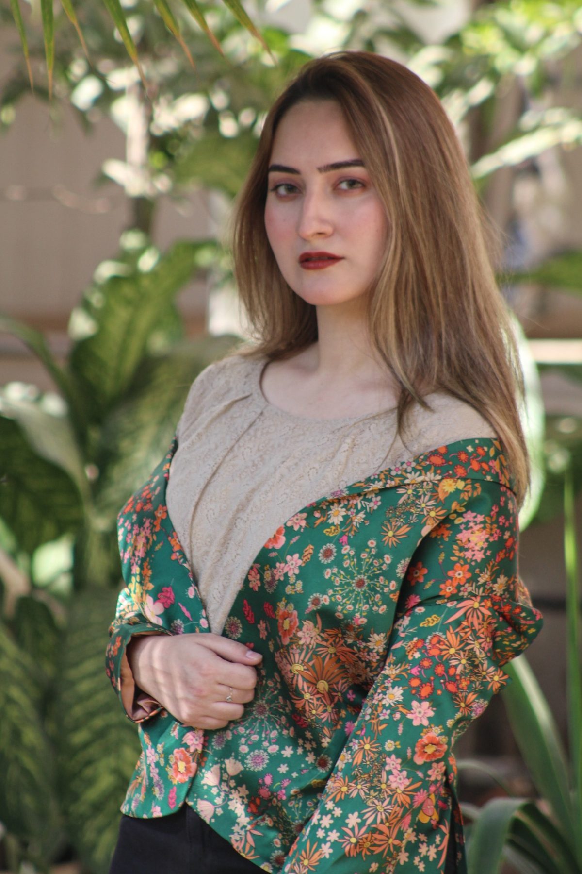 Baani floral fashion portrait